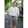 imageCOOFANDY Mens Casual Shorts Stretch Drawstring Summer Beach Shorts Chino Golf Shorts with PocketsGrey