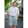 imageCOOFANDY Mens Casual Shorts Stretch Drawstring Summer Beach Shorts Chino Golf Shorts with PocketsLight Blue