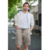 imageCOOFANDY Mens Casual Shorts Stretch Drawstring Summer Beach Shorts Chino Golf Shorts with PocketsLight Khaki