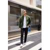 imageCOOFANDY Mens Casual Varsity Jacket Vintage Lightweight Suede Bomber JacketsDeep Green