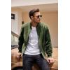 imageCOOFANDY Mens Casual Varsity Jacket Vintage Lightweight Suede Bomber JacketsDeep Green