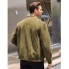 imageCOOFANDY Mens Casual Varsity Jacket Vintage Lightweight Suede Bomber JacketsGreen