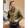 imageCOOFANDY Mens Casual Varsity Jacket Vintage Lightweight Suede Bomber JacketsGreen