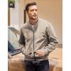 imageCOOFANDY Mens Casual Varsity Jacket Vintage Lightweight Suede Bomber JacketsKhaki