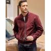 imageCOOFANDY Mens Casual Varsity Jacket Vintage Lightweight Suede Bomber JacketsRed