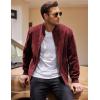 imageCOOFANDY Mens Casual Varsity Jacket Vintage Lightweight Suede Bomber JacketsRed