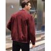 imageCOOFANDY Mens Casual Varsity Jacket Vintage Lightweight Suede Bomber JacketsRed