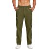 imageCOOFANDY Mens Cotton Cargo Pants Relaxed Fit Elastic Waist Casual Pants Stretch Work Cargo Pant with PocketsArmy Green