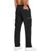 imageCOOFANDY Mens Cotton Cargo Pants Relaxed Fit Elastic Waist Casual Pants Stretch Work Cargo Pant with PocketsBlack