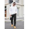 imageCOOFANDY Mens Cotton Cargo Pants Relaxed Fit Elastic Waist Casual Pants Stretch Work Cargo Pant with PocketsBlack