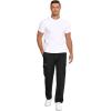 imageCOOFANDY Mens Cotton Cargo Pants Relaxed Fit Elastic Waist Casual Pants Stretch Work Cargo Pant with PocketsBlack