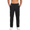 imageCOOFANDY Mens Cotton Cargo Pants Relaxed Fit Elastic Waist Casual Pants Stretch Work Cargo Pant with PocketsBlack