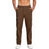 imageCOOFANDY Mens Cotton Cargo Pants Relaxed Fit Elastic Waist Casual Pants Stretch Work Cargo Pant with PocketsBrown