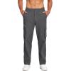 imageCOOFANDY Mens Cotton Cargo Pants Relaxed Fit Elastic Waist Casual Pants Stretch Work Cargo Pant with PocketsDark Grey