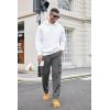 imageCOOFANDY Mens Cotton Cargo Pants Relaxed Fit Elastic Waist Casual Pants Stretch Work Cargo Pant with PocketsDark Grey