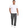 imageCOOFANDY Mens Cotton Cargo Pants Relaxed Fit Elastic Waist Casual Pants Stretch Work Cargo Pant with PocketsDark Grey