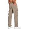 imageCOOFANDY Mens Cotton Cargo Pants Relaxed Fit Elastic Waist Casual Pants Stretch Work Cargo Pant with PocketsDark Khaki