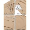 imageCOOFANDY Mens Cotton Cargo Pants Relaxed Fit Elastic Waist Casual Pants Stretch Work Cargo Pant with PocketsKhaki