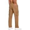 imageCOOFANDY Mens Cotton Cargo Pants Relaxed Fit Elastic Waist Casual Pants Stretch Work Cargo Pant with PocketsLight Brown