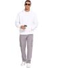 imageCOOFANDY Mens Cotton Cargo Pants Relaxed Fit Elastic Waist Casual Pants Stretch Work Cargo Pant with PocketsLight Grey