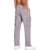 imageCOOFANDY Mens Cotton Cargo Pants Relaxed Fit Elastic Waist Casual Pants Stretch Work Cargo Pant with PocketsLight Grey