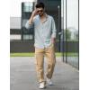 imageCOOFANDY Mens Cotton Cargo Pants Relaxed Fit Elastic Waist Casual Pants Stretch Work Cargo Pant with PocketsLight Khaki
