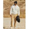 imageCOOFANDY Mens Cotton Cargo Pants Relaxed Fit Elastic Waist Casual Pants Stretch Work Cargo Pant with PocketsLight Khaki