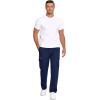 imageCOOFANDY Mens Cotton Cargo Pants Relaxed Fit Elastic Waist Casual Pants Stretch Work Cargo Pant with PocketsNavy Blue