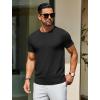 imageCOOFANDY Mens Crewneck Sweater Short Sleeve Knit Pullover Casual Basic Tops Classic Fashion TeesBlack