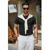 imageCOOFANDY Mens Crewneck Sweater Short Sleeve Knit Pullover Casual Basic Tops Classic Fashion TeesBlack