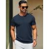 imageCOOFANDY Mens Crewneck Sweater Short Sleeve Knit Pullover Casual Basic Tops Classic Fashion TeesNavy Blue