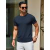 imageCOOFANDY Mens Crewneck Sweater Short Sleeve Knit Pullover Casual Basic Tops Classic Fashion TeesNavy Blue