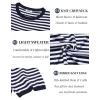 imageCOOFANDY Mens Crewneck Sweater Short Sleeve Knit Pullover Casual Basic Tops Classic Fashion TeesStripe  Navy