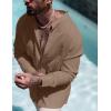 imageCOOFANDY Mens Cuban Guayabera Shirts Casual Long Sleeve Button Down Shirts Band Collar Linen Summer Beach ShirtsBrown