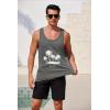 imageCOOFANDY Mens Floral Tank Top Sleeveless Tees All Over Print Casual Sport TShirts Hawaii Beach Vacation2 PackwhiteDark Gray