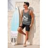 imageCOOFANDY Mens Floral Tank Top Sleeveless Tees All Over Print Casual Sport TShirts Hawaii Beach Vacation2 PackwhiteDark Gray