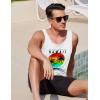 imageCOOFANDY Mens Floral Tank Top Sleeveless Tees All Over Print Casual Sport TShirts Hawaii Beach Vacation2 Packwhitecoconut Tree