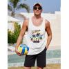 imageCOOFANDY Mens Floral Tank Top Sleeveless Tees All Over Print Casual Sport TShirts Hawaii Beach Vacation2 Packwhitecoconut Tree
