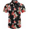 imageCOOFANDY Mens Hawaiian Shirts Short Sleeve Floral Button Down Shirt Tropical Casual Summer Beach ShirtsBlack  Flower