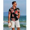 imageCOOFANDY Mens Hawaiian Shirts Short Sleeve Floral Button Down Shirt Tropical Casual Summer Beach ShirtsBlack  Flower
