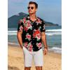 imageCOOFANDY Mens Hawaiian Shirts Short Sleeve Floral Button Down Shirt Tropical Casual Summer Beach ShirtsBlack  Flower