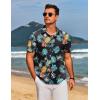 imageCOOFANDY Mens Hawaiian Shirts Short Sleeve Floral Button Down Shirt Tropical Casual Summer Beach ShirtsBlack  Green  Pineapple