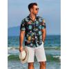 imageCOOFANDY Mens Hawaiian Shirts Short Sleeve Floral Button Down Shirt Tropical Casual Summer Beach ShirtsBlack  Green  Pineapple