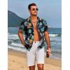 imageCOOFANDY Mens Hawaiian Shirts Short Sleeve Floral Button Down Shirt Tropical Casual Summer Beach ShirtsBlack  Green  Pineapple