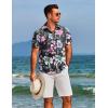 imageCOOFANDY Mens Hawaiian Shirts Short Sleeve Floral Button Down Shirt Tropical Casual Summer Beach ShirtsBlack  Pink  Floral