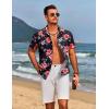 imageCOOFANDY Mens Hawaiian Shirts Short Sleeve Floral Button Down Shirt Tropical Casual Summer Beach ShirtsBlack  Vintage Floral
