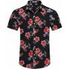 imageCOOFANDY Mens Hawaiian Shirts Short Sleeve Floral Button Down Shirt Tropical Casual Summer Beach ShirtsBlack  Vintage Floral
