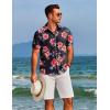 imageCOOFANDY Mens Hawaiian Shirts Short Sleeve Floral Button Down Shirt Tropical Casual Summer Beach ShirtsBlack  Vintage Floral