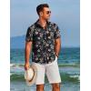 imageCOOFANDY Mens Hawaiian Shirts Short Sleeve Floral Button Down Shirt Tropical Casual Summer Beach ShirtsBlack  White  Leaf