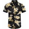 imageCOOFANDY Mens Hawaiian Shirts Short Sleeve Floral Button Down Shirt Tropical Casual Summer Beach ShirtsBlack White  Floral